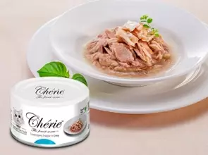 Консервы PETTRIC Cherie Hairball для кошек для вывода шерсти тунец с окунем в подливе Tuna topping snapper in gravy