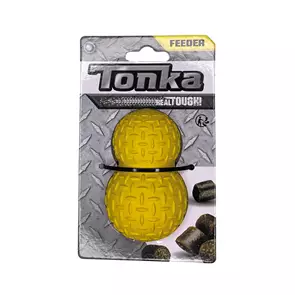 Игрушка-дозатор под лакомства для собак Tonka рифленая размер 8,9 см (для малых пород) желтая