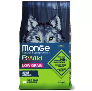Низкозерновой сухой корм MONGE Bwild для взрослых собак всех пород с мясом дикого кабана Dog Boar Low Grain