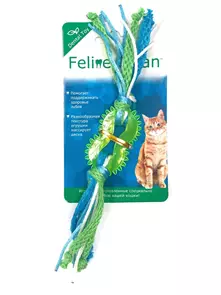 Игрушка для кошек Feline Clean Dental Колечко прорезыватель с лентами, резина WB23540